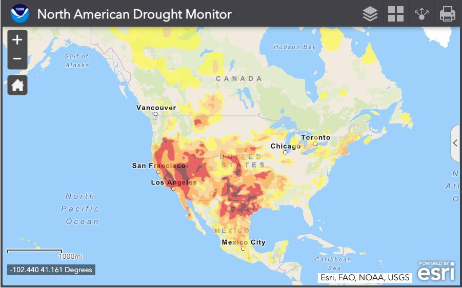 North American Drought Monitor map.