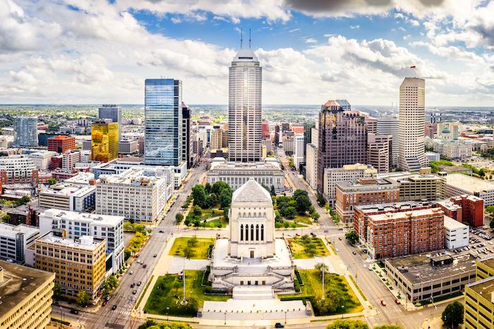 Downtown Indianapolis, Indiana, representing the location of the Midwest DEWS Partners Meeting.