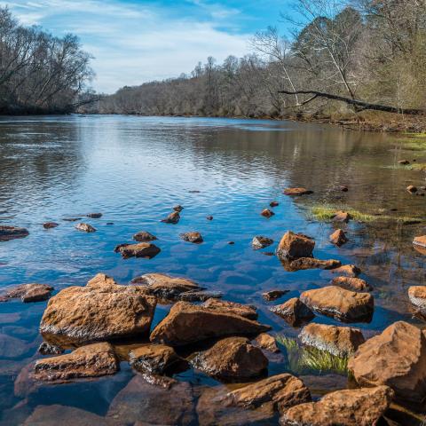 A rocky river.