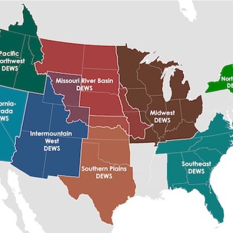 Map of the eight Drought Early Warning Systems.