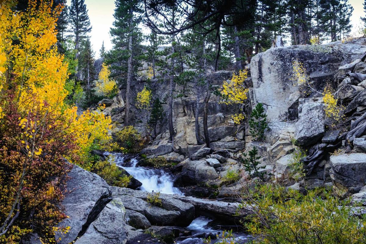 Bishop Creek waterfall in the Sierra Nevada Mountains